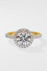 2 ct Aurora Halo Solitaire Ring