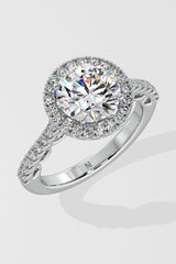 2 ct Aurora Halo Solitaire Ring