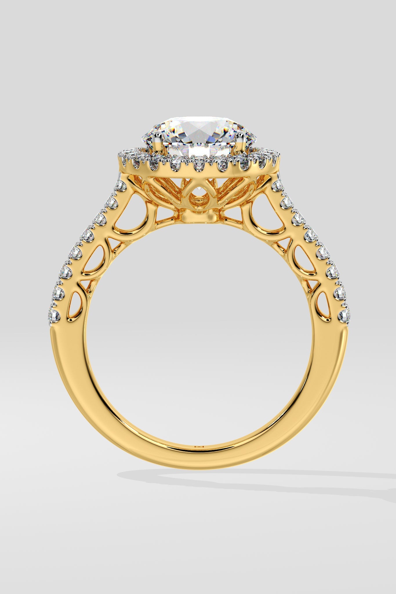 2 ct Aurora Halo Solitaire Ring
