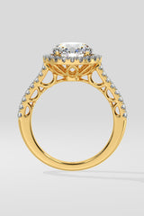 2 ct Aurora Halo Solitaire Ring