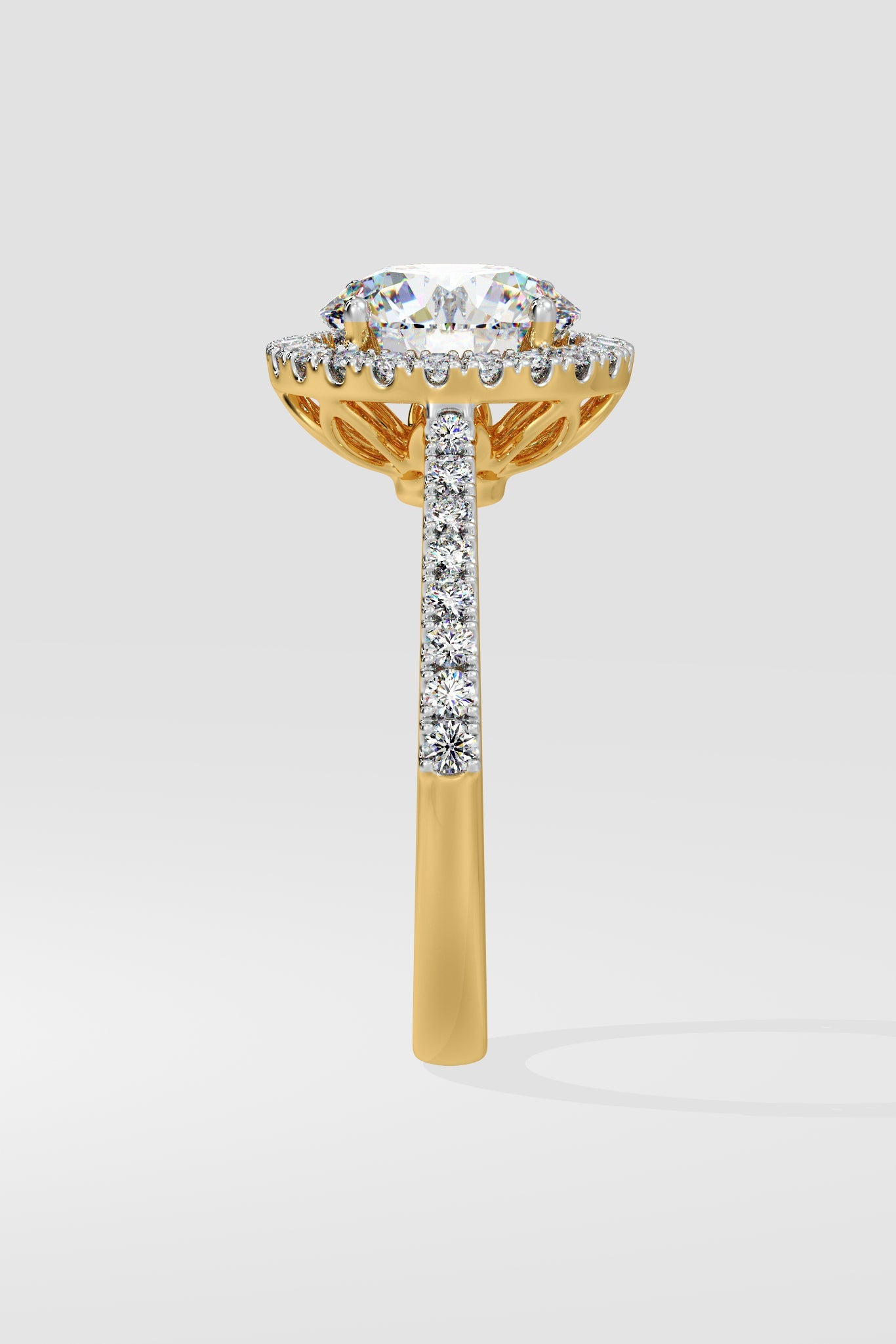 2 ct Aurora Halo Solitaire Ring