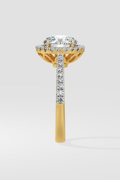 2 ct Aurora Halo Solitaire Ring