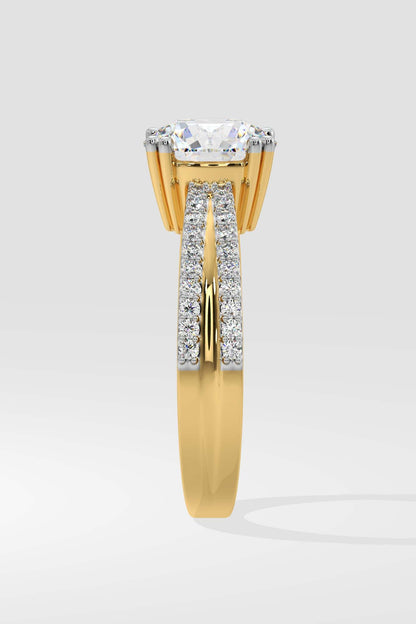 2 ct Double Shank Solitaire Ring