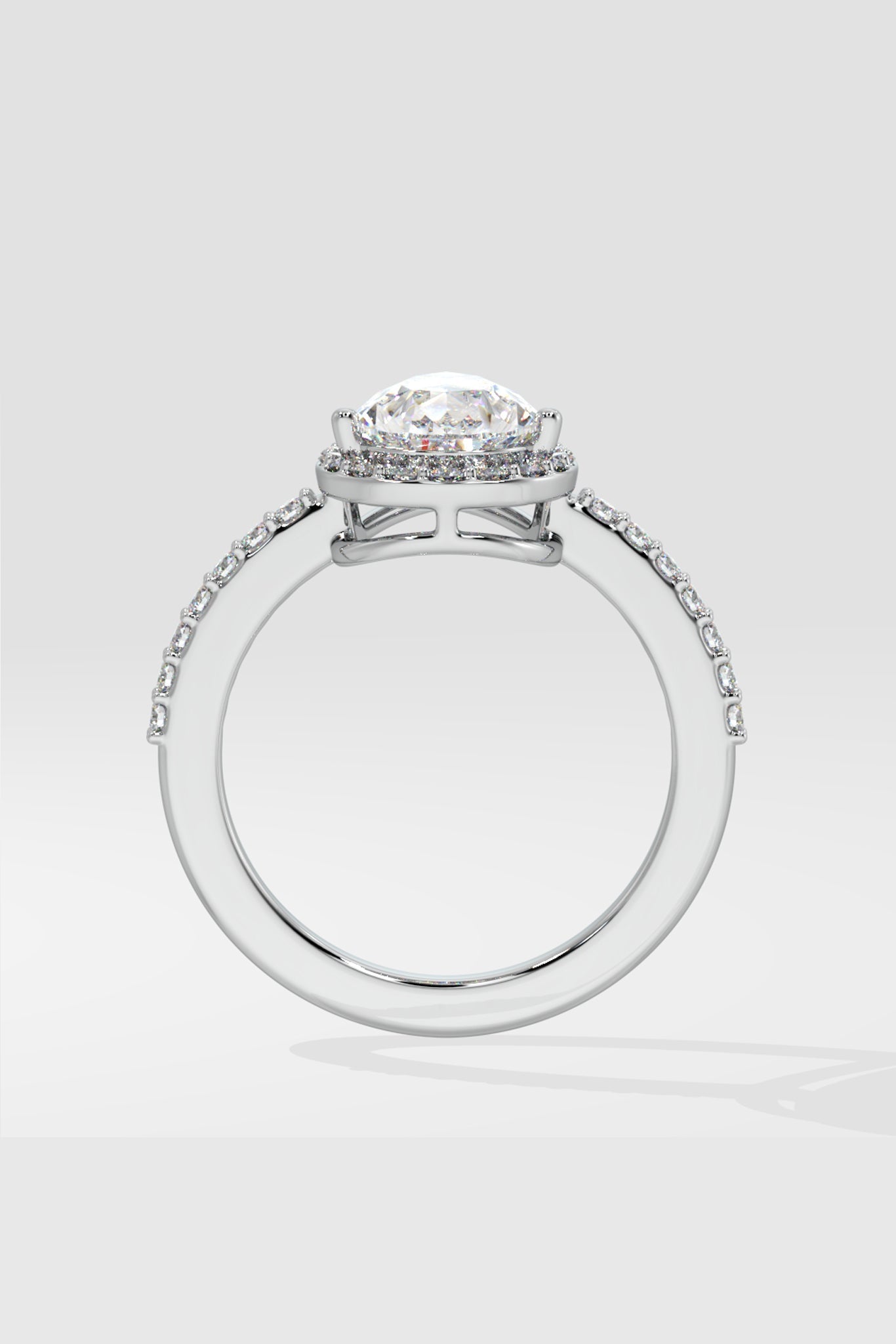 1.5 ct Pear Solitaire Halo Ring