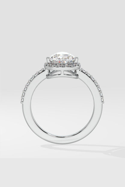 1.5 ct Pear Solitaire Halo Ring